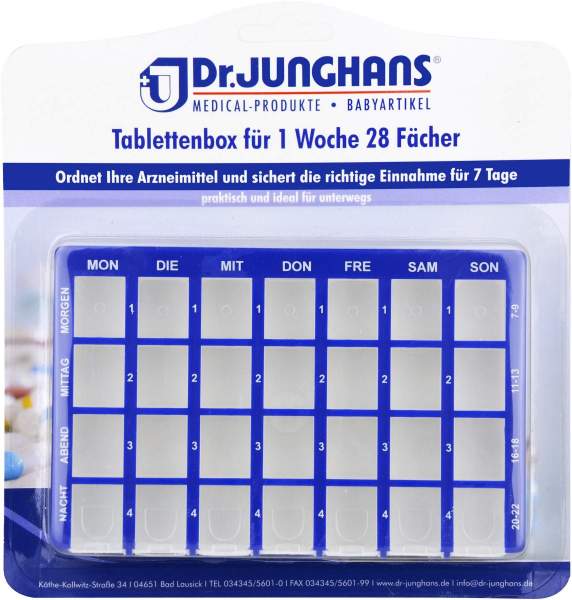 Tablettenbox 1 Woche 28-Fächer Schiebedeckel 1 Stück