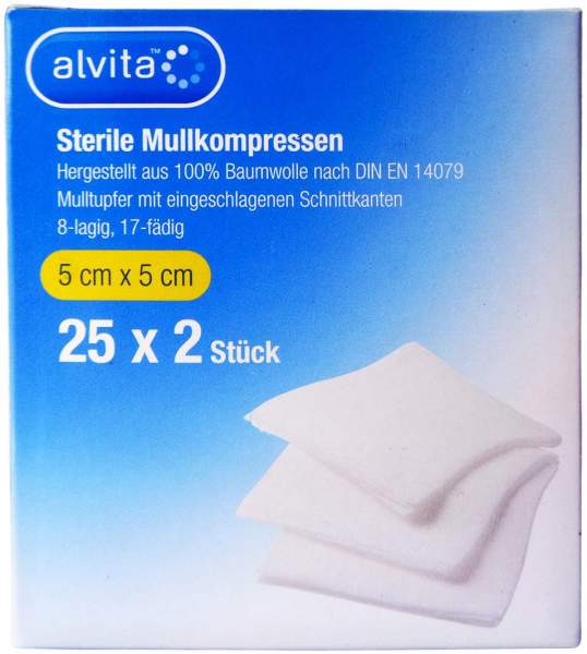 Alvita Mullkompressen Steril 5x5 cm