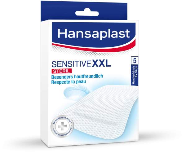 Hansaplast Sensitive XXL Pflaster 8 x 10 cm 5 Pflaster