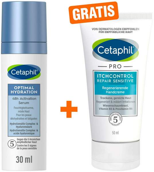 Cetaphil Optimal Hydration 48h Activation Serum 30 ml + gratis Cetaphil Pro Itch Control Repair sensitive Handcreme 50ml