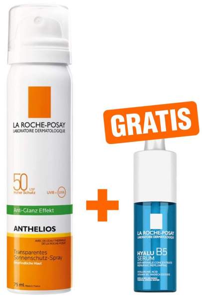 La Roche Posay Anthelios transparentes Gesichtsspray LSF 50 + gratis Hyalu B5 Serum 10 ml