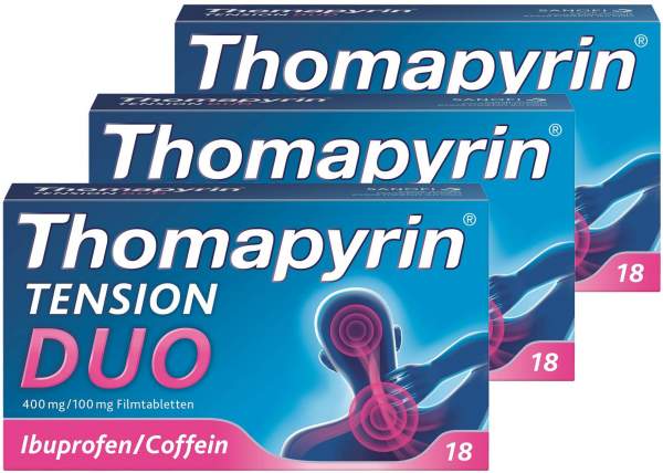 Thomapyrin Tension Duo 400 mg Ibuprofen und 100 mg Coffein 3 x 18 Tabletten