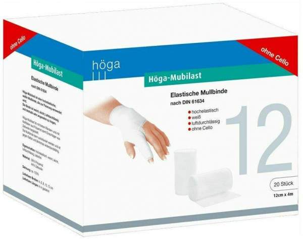 Höga Mubilast Fixierbinde 12cmx4m Ohne Cellophan