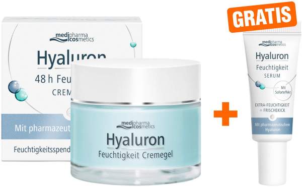 Medipharma cosmetics Hyaluron 48h Feuchtigkeit Cremegel 50 ml + gratis Hyaluron Feuchtigkeit Serum 5 ml