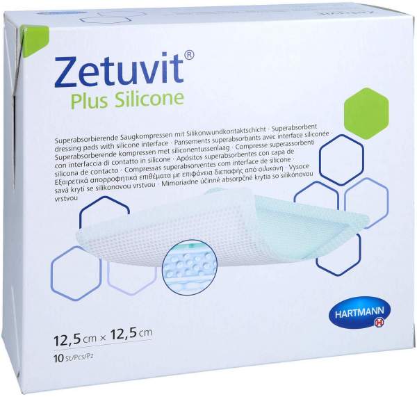 Zetuvit Plus Silicone Steril 12,5 X 12,5 cm 10 Stück