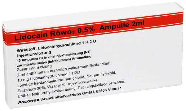 Lidocain 0,5 % Ampullen 10 X 2 ml