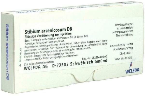Weleda Stibium Arsenicosum D8 8 X 1 ml Ampullen