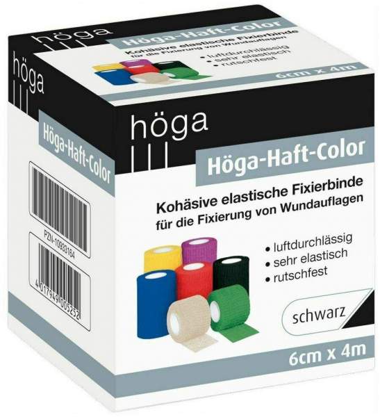 Höga Haft Color Fixierbinde 6 cm X4 M Schwarz 1 Binde