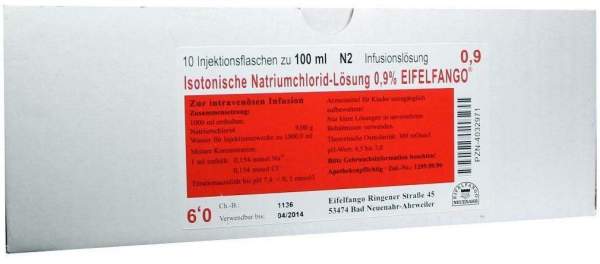 Isotonische Nacl Lösung 0,9% Eifelfango 10 X 100 Ml...