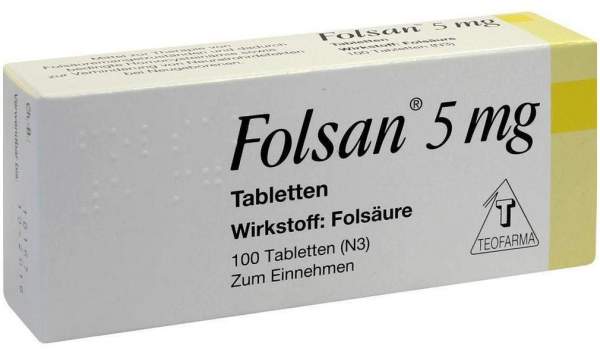 Folsan 5 mg 100 Tabletten
