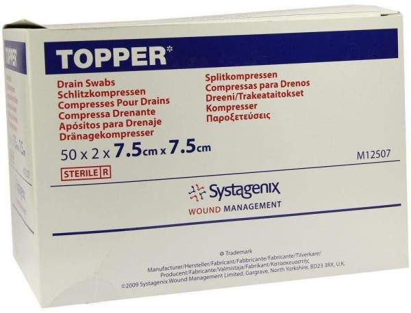 Topper Schlitzkompresse Steril 7,5x7,5cm