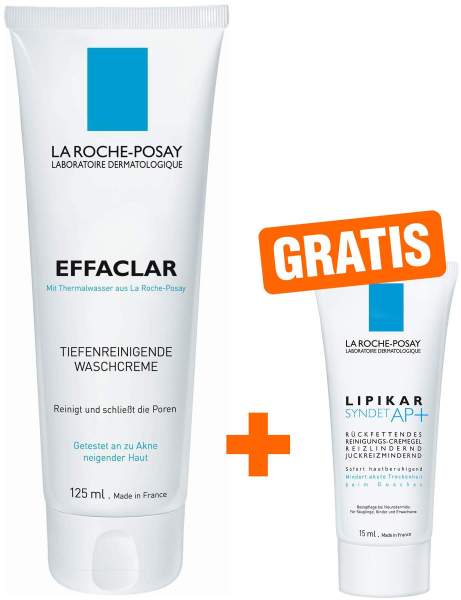 La Roche Posay Effaclar Waschcreme 125ml + gratis Lipikar Syndet AP+ 15 ml