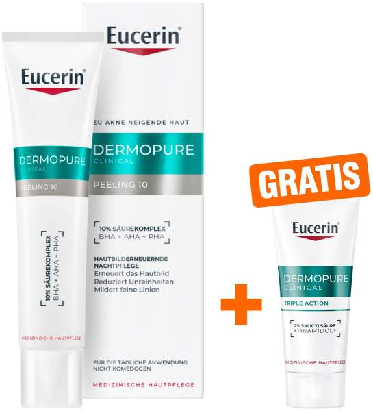Eucerin DermoPure Clinical Peeling 10 40 ml + gratis Eucerin DermoPure Clinical Triple Action 7 ml Serum
