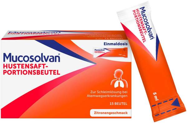 Mucosolvan Hustensaft-Portionsbeutel 15 x 5 ml