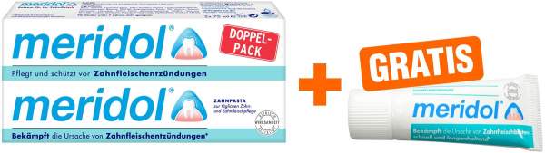Meridol Zahnpasta Doppelpack 2 x 75 ml + gratis Meridol Zahnpasta 20 ml