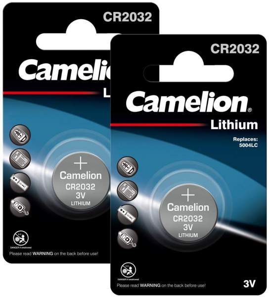 Batterien Knopfzelle CR 2032, 2 Stück