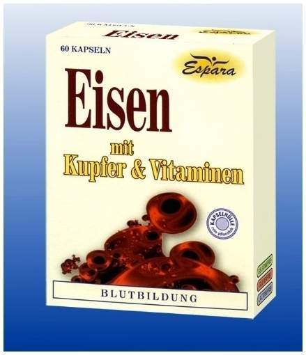Eisen Kapseln Mit Kupfer &amp; Vitaminen 60 Stück