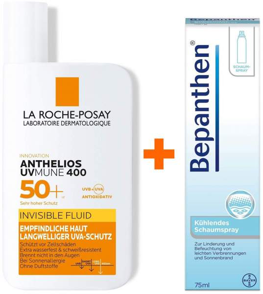 La Roche Posay Anthelios Invisible Fluid UVMune 400 LSF 50+ 50 ml + Bepanthen Schaumspray 75 ml