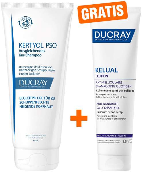 Ducray Kertyol PSO Kur-Shampoo 200 ml + gratis Ducray Elution 100 ml