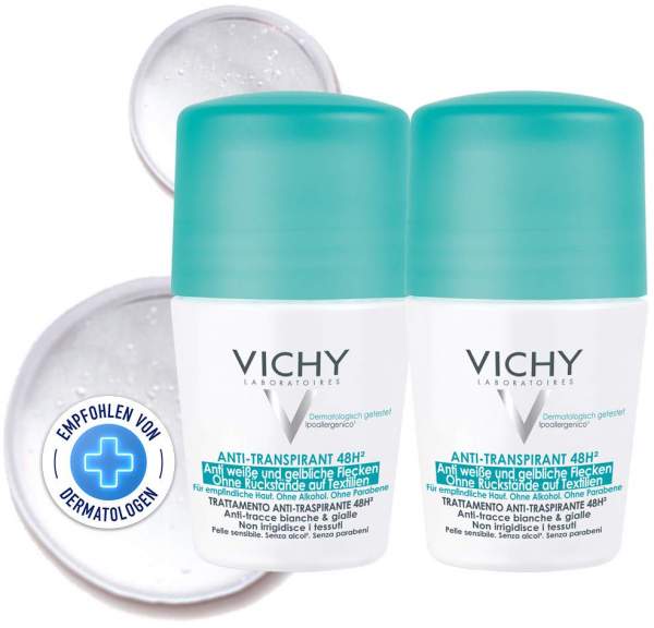 Vichy Deo Roll On Anti Flecken 48h 2 x 50 ml Creme