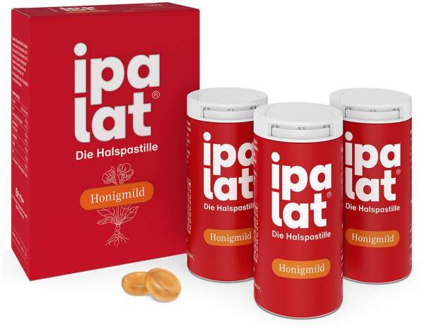 Ipalat Halspastillen honigmild ohne Menthol zuckerfrei 120 Pastillen
