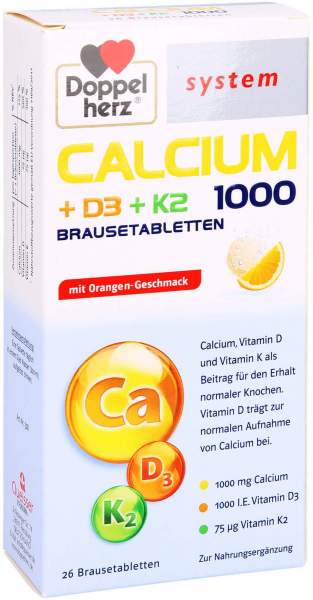Doppelherz Calcium 1000 + D3 + K2 system 26 Brausetabletten