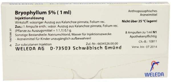 Weleda Bryophyllum 5% 8 x 1 ml Injektionslösung