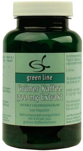 Grüner Kaffee 300 mg Extrakt 120 Kapseln