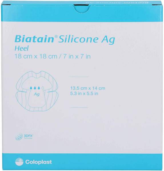 Biatain Silicone AG Schaumverband Ferse 18 X 18 cm 5 Stück