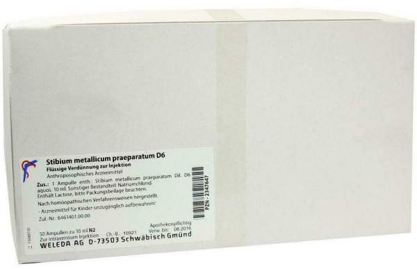 Weleda Stibium Met. Praeparatum D 6 Ampullen 50 X 10 ml