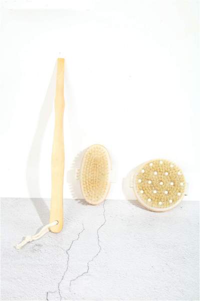 Badebürste mit 2 abnehmbaren Bürstenköpfen