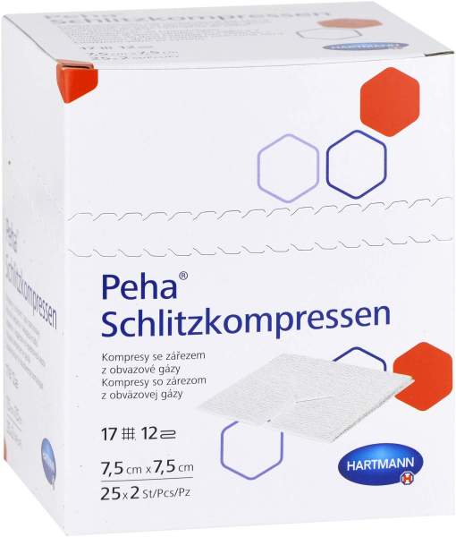 Peha Schlitzkompressen 7,5x7,5 cm Steril