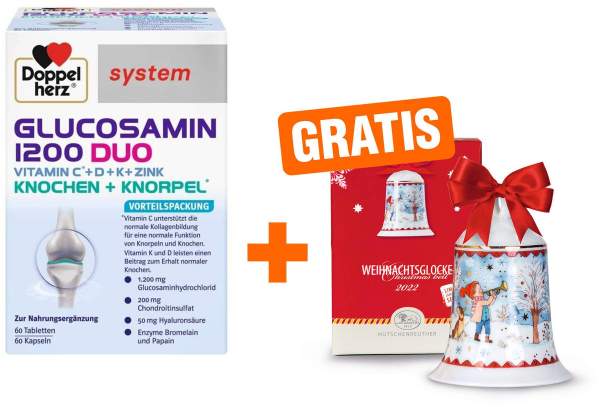 Doppelherz Glucosamin 1200 Duo 120 Tabletten + gratis Hutschenreuther Weihnachtsglocke 2022 1 Stück