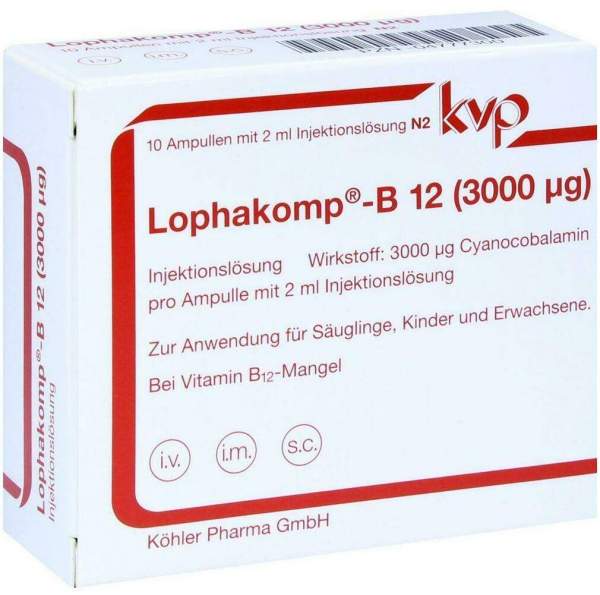 Lophakomp B12 3000 µg 10 X 2 ml Injektionslösung