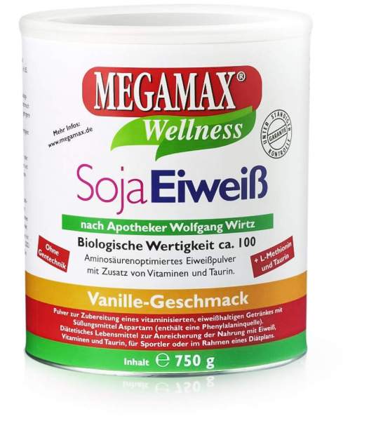 Megamax Soja Eiweiß + L- Methionin + Taurin 750 G Vanille