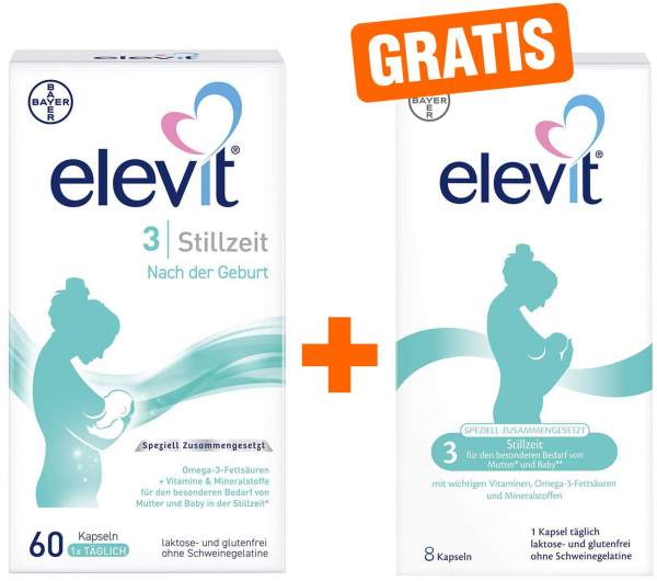 Elevit 3 Stillzeit 60 Weichkapseln + gratis 8 Weichkapseln