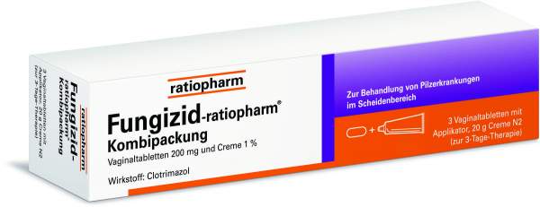 Fungizid ratiopharm Kombipackung 3 Vaginaltabletten + 20 g Creme