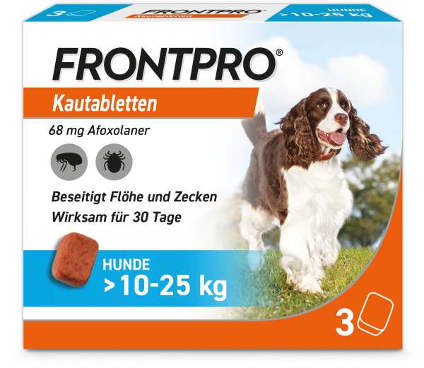 Frontpro 68 mg für Hunde 10-25 kg 3 Kautabletten
