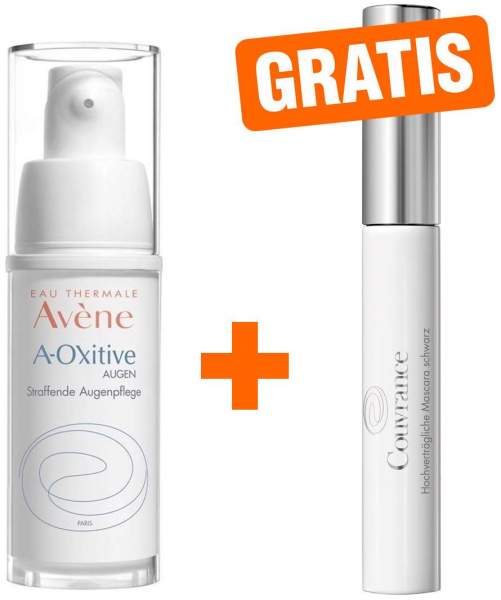 Avene A-OXitive Augen straffende Augenpflege 15 ml + gratis Avene Couvrance Mascara schwarz 3 ml
