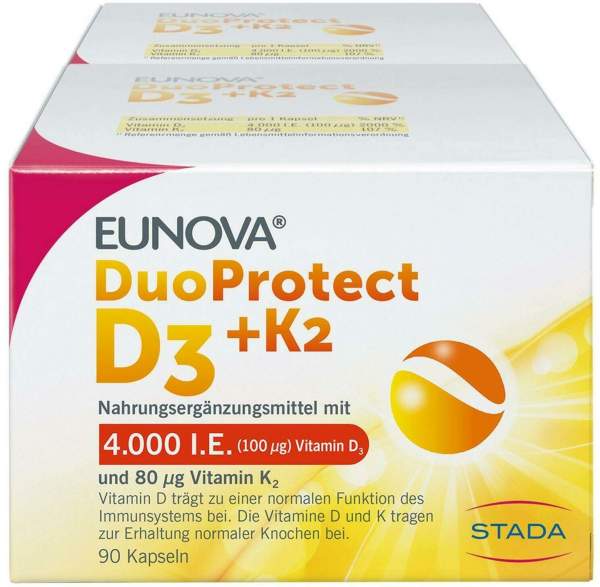EUNOVA DuoProtect D3+K2 4000 I.E.-80ug 2 x 90 Kapseln