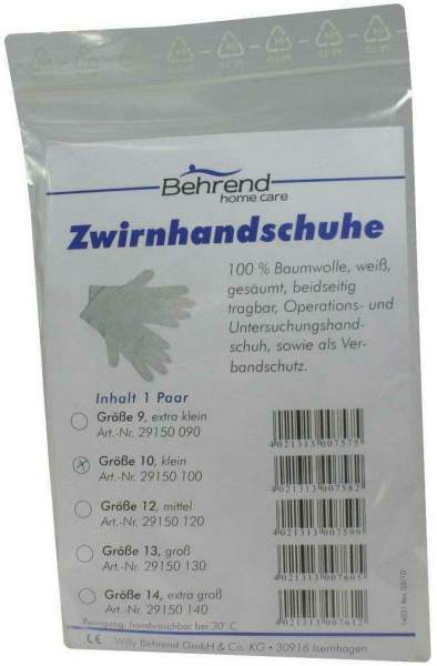 Handschuhe Op Baumwolle Gr. 11