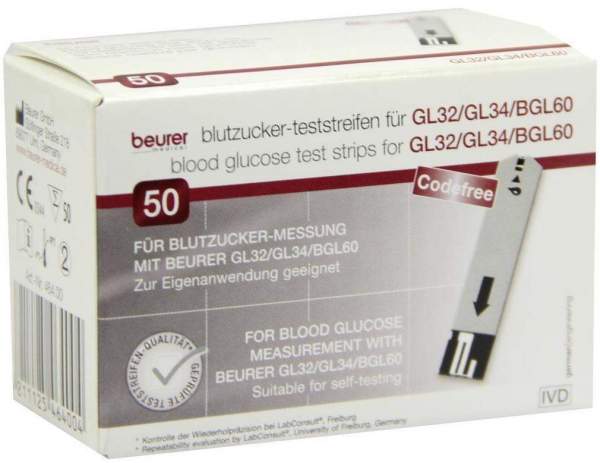 Beurer Gl32,gl34,bgl60 Blutzucker-Teststeifen
