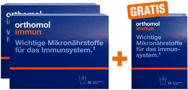 Orthomol immun 2 x 30 Beutel Granulat + gratis 15 Beutel