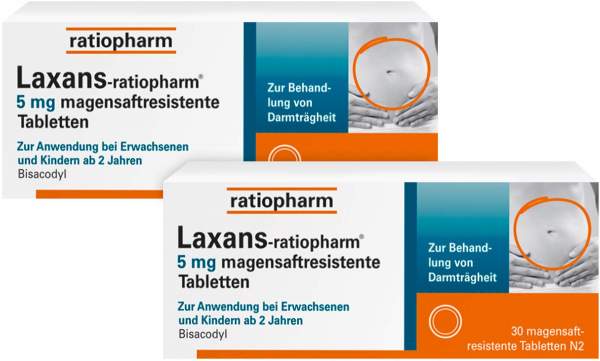 Laxans-ratiopharm 5 mg 2 x 30 magensaftresistente Tabletten