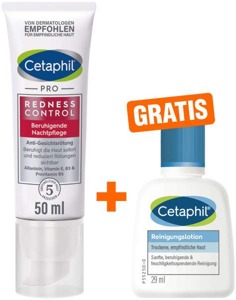 Cetaphil RednessControl Creme beruhigende Nachtpflege 50 ml + gratis Cetaphil Reinigungslotion 29 ml