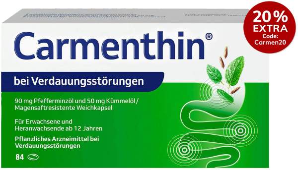 Carmenthin bei Verdauungsstörungen 84 magensaftresistente Weichkapseln