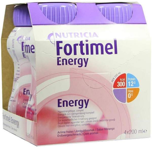 Fortimel Energy Erdbeergeschmack 4 X 200 ml Flüssigkeit