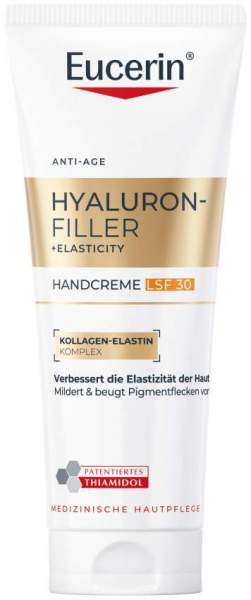 Eucerin Hyaluron Filler + Elasticity Handcreme gegen Altersflecken LSF30 75 ml