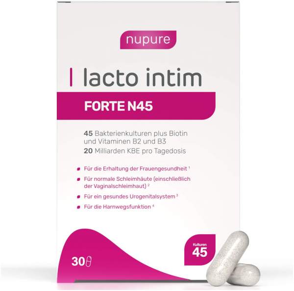 Lacto Intim Forte N45 + Biotin + Vitamin B2 &amp; B3 30 Kapseln