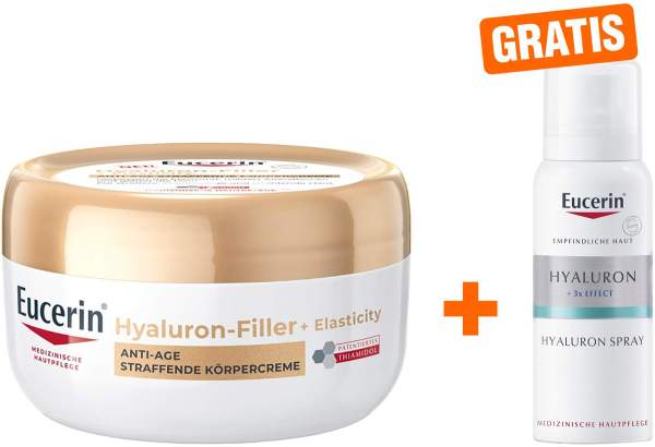 Eucerin Hyaluron Filler+Elasticity Körpercreme 200 ml + gratis Anti Age Hyaluron Spray 50 ml